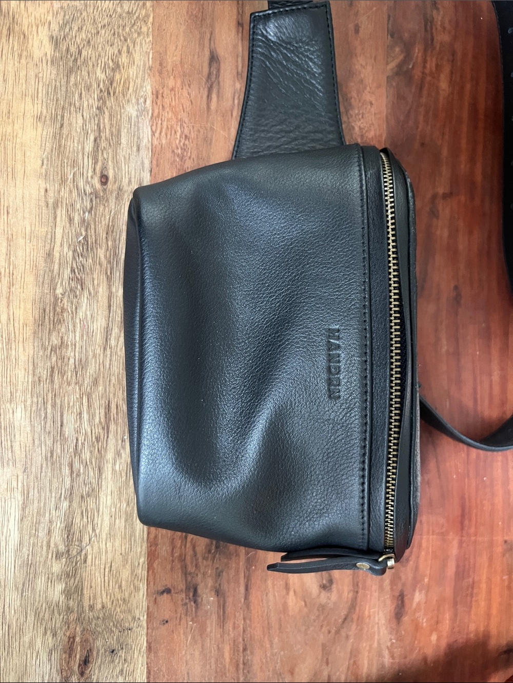 Minimalist Black Leather Crossbody Mini Bag